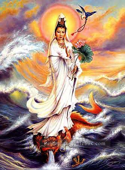 Godness de la miséricorde sur la mer bouddhisme Peintures à l'huile